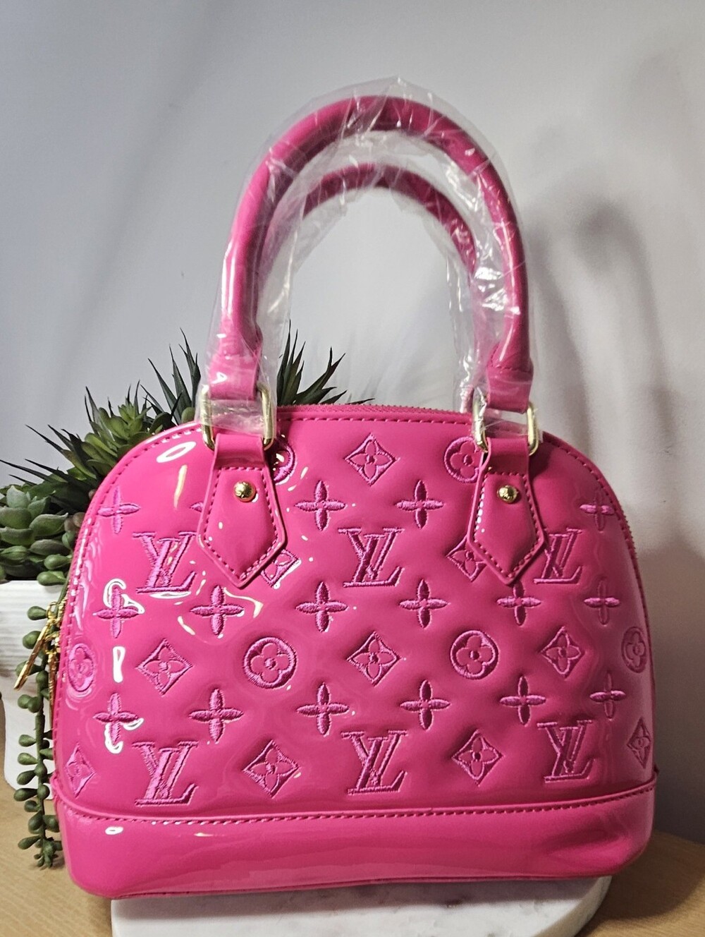 Inspired Pink Patent Monogram Satchel 💖